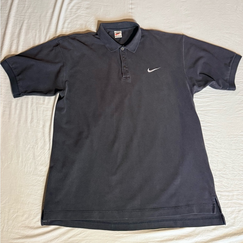 Vintage 90s Nike Black Polo Perfect Fade Skater Grunge Streetwear XL
